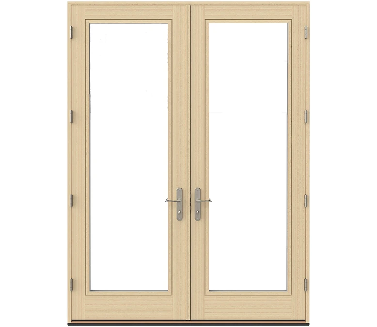 Seattle Pella Lifestyle Series Wood Double Hinged Patio Doors